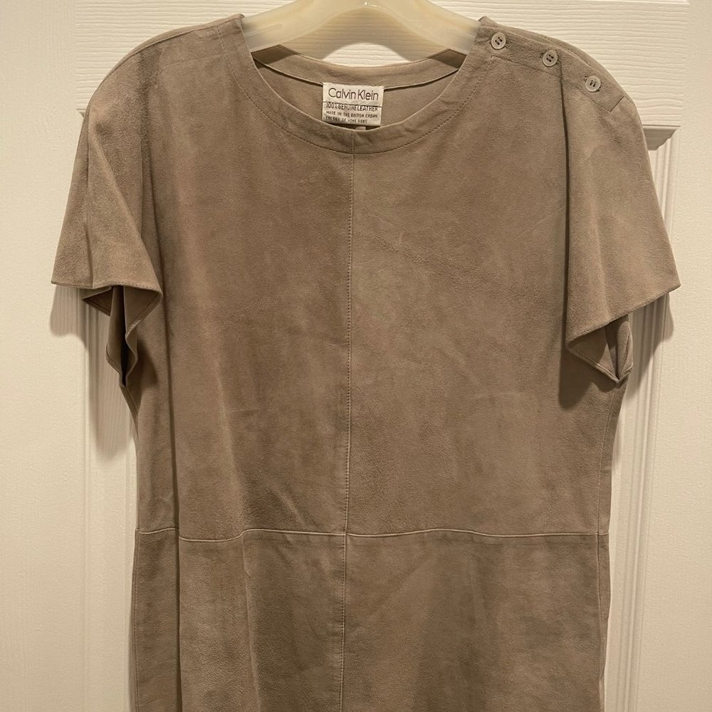 Calvin Klein - 100% genuine leather blouse in taupe